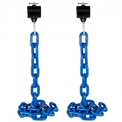 VEVOR Weight Lifting Chains, 1 Pair 26LBS/12kg Weight Lifting Chains,Bench Press Chains with Collars, 5.2ft Olympic Barbell Chains Weight Chains for Power Lifting, Blue