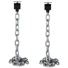 VEVOR 1 Pair Weight Lifting Chains 44LBS, Weightlifting Chains With Collars, Olympic Barbell Chains Silver Weight Chains For Bench, Bench Press Chains Weighted Chains For Workout Powerlifting(Silver)