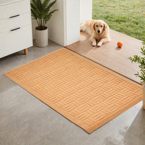 

VEVOR Door Mat, 29.53 x 17.72 Inch, Front Door Mat Outside Entrance with Non-slip Rubber Backing, Dirt-Resistant & Absorbent, Easy to Clean, Low-Profile Doormat for for Entryway, Patio, Porch, Beige