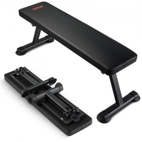 Vevor Flat Weight Bench, Foldable Strength Training Bench, Utility Workout Bench For Full Body Workout, 1000 Lbs Press Bench For Home Gym Exercise, Fo-image