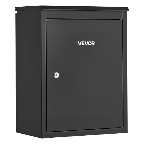 VEVOR Package Delivery Box for Outside 20.67 in Wall Mount Parcel Drop Box, for Porch, Curbside & House Storage, Lockable Anti-Theft Waterproof Weatherproof, Large Metal Mailbox for Outdoor, Black