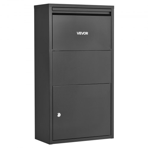 Vevor Package Delivery Box for Outside 32.48 in Wall Mount Parcel Drop Box, for Porch, Curbside & House Storage, Lockable Anti-Theft Waterproof Weatherproof, Large Metal Mailbox for Outdoor, Black