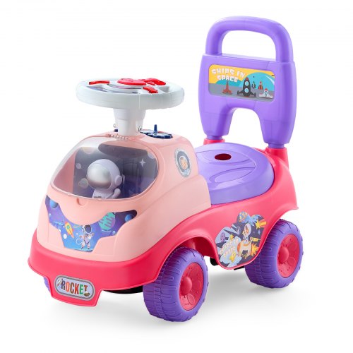 VEVOR Ride On Toddler Push Car, Push Car for Toddler 19 to 36 Months, Kids Ride On Toy with Horn & Music, 48.5 lbs Load Capacity, Under-seat Storage,
