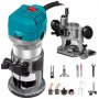 VEVOR Compact Router 1.25HP with Fixed Base and Plunge Base，Variable Speed Wood Router Kit Max Torque 30,000RPM For Woodworking and Furniture Manufacturing