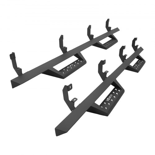 Vevor Running Boards, 4 Inches Side Steps Compatible With 2019-2025 Chevy GMC 1500/2500HD/3500HD Crew Cab, Black Carbon Steel Nerf Bars, 550 Lbs Load-image
