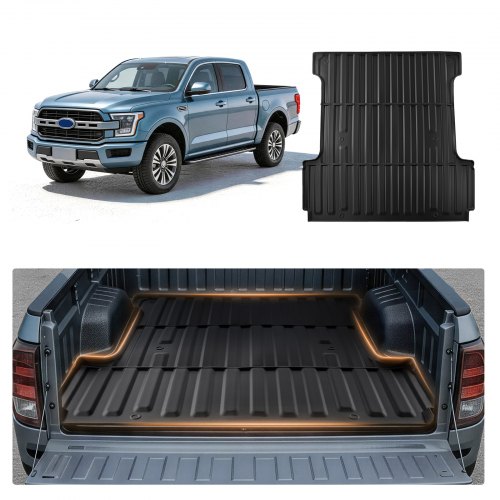 

VEVOR Truck Bed Mat, TPE, Compatible with 2015-2026 Ford F150 Lightning Bed, Heavy Duty Custom Fit, All Weather Protection Pickup Car Cargo Trunk Liner Replacement, for 2015-2026 Ford F150 Accessories