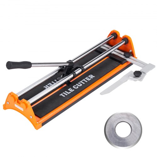 

VEVOR Manual Tile Cutter, 17 inch, Porcelain Ceramic Tile Cutter with Tungsten Carbide Cutting Wheel, Infrared Positioning, Anti-Skid Feet, Double Rails for professional installers or beginners