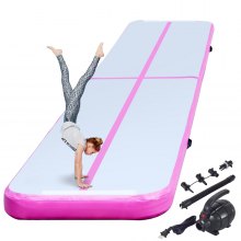 VEVOR 16.4ft Air Track Floor Tumbling Inflatable Gym Mat Gymnastic Pad Yoga Pink