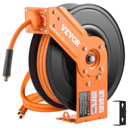 

VEVOR Retractable Air Hose Reel 3/8 IN x 50FT Rubber Air Hose Reel Max 300 PSI