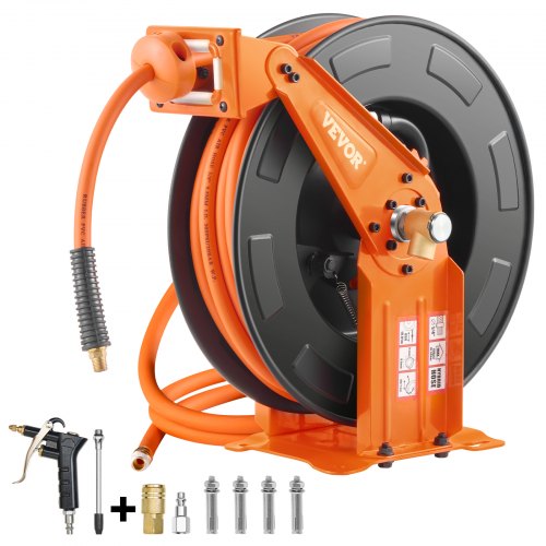 

VEVOR Retractable Air Hose Reel 3/8IN x 65FT Hybrid Air Hose with Double Arms