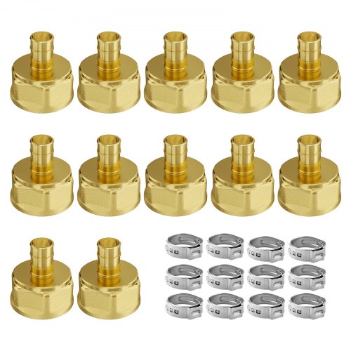 

VEVOR Pipe Fittings 3/4" 12PCS Brass Clamp-style 3/4 NPT for Air System