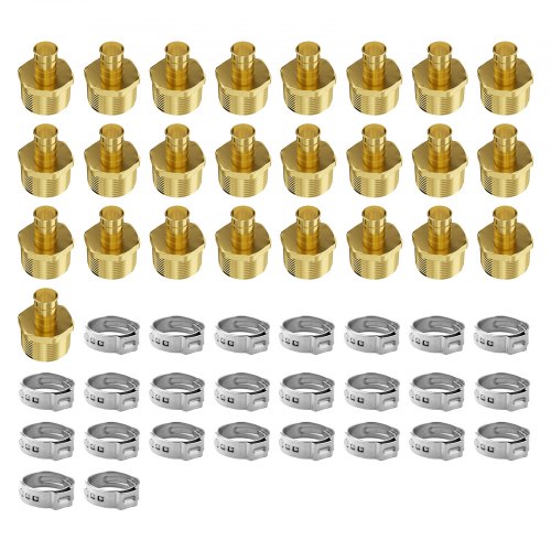 

VEVOR Pipe Fittings 1/2" 25PCS Brass Clamp-style 1/2 NPT External Thread for Air