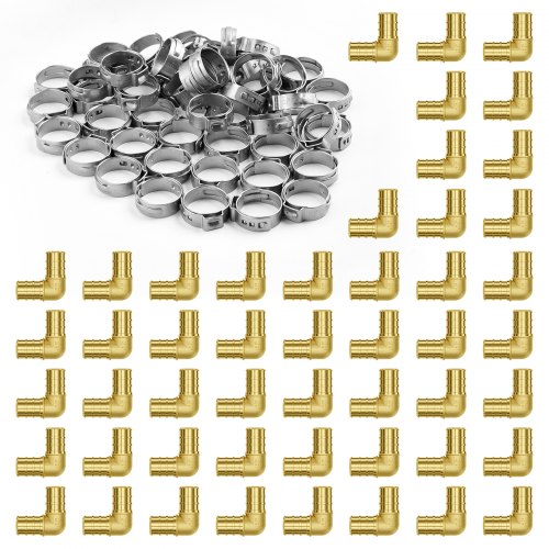 

Pipe Fittings 3/4" 50PCS Brass Clamp-style Elbows for Heating Systems