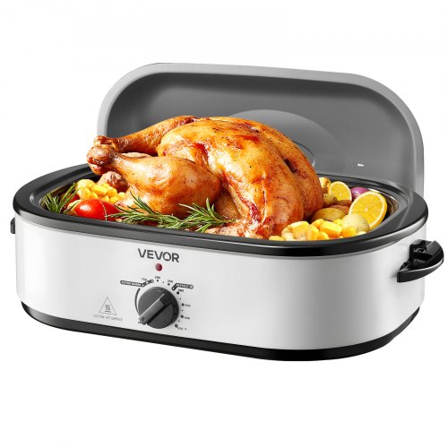 

VEVOR Roaster Oven, 18QT Electric Roaster Oven, 150-450℉ Adjustable Temperature Electric Roasting Pan, Multifunctional Electric Roasters Oven with Self-Basting Lid, Removable Pan and Rack for Holiday
