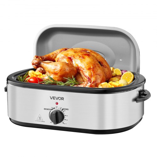 VEVOR Electric Roaster Oven 20QT Electric Roasting Pan with Self-Basting Lid