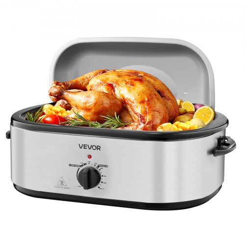 VEVOR Electric Roaster Oven 22QT Electric Roasting Pan with Self-Basting Lid