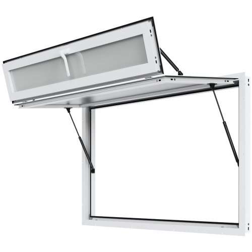 

VEVOR Concession Window 60"x36", Aluminum Alloy Food Truck Service Window with Triple Sliding Windows & Awning Door & Drag Hook, Up to 85 Degrees Serving Window for Food Trucks Concession Trailers