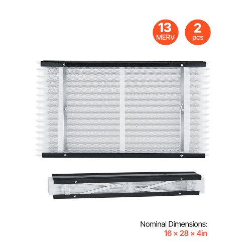 

Air Filters MERV 13 Electrostatic Pleated HVAC Furnace Filter 2-Pack 16 x 28 x 4