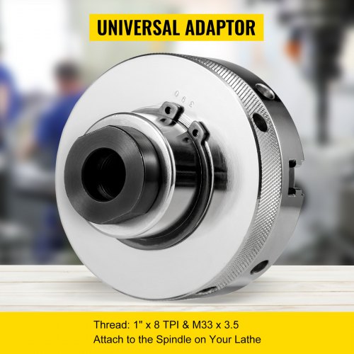 M33 4-Jaw Geared Scroll Chuck Self-Adjusting Centering  For Wood Turning Lathe 
