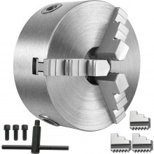 VEVOR K11-160 Lathe Chuck 6" Metal Lathe Chuck Self-centering 3 Jaw Lathe Chuck with 2 Sets of Jaws for Grinding Milling Machines
