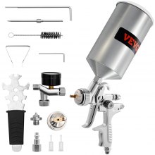 VEVOR HVLP Auto Paint Air Spray Gun Kit Gravity Feed Car Primer 1.4/1.8mm Nozzle
