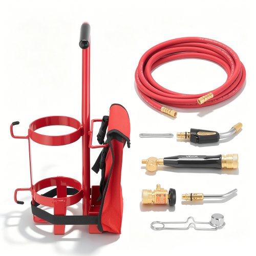 VEVOR Air Acetylene Torch Kit, Acetylene Gas Welding Tool with 11.8FT Rubber Hose, Self-Lighting Welding Tip & CGA200 Regulator, Swirl Frame Brazing T