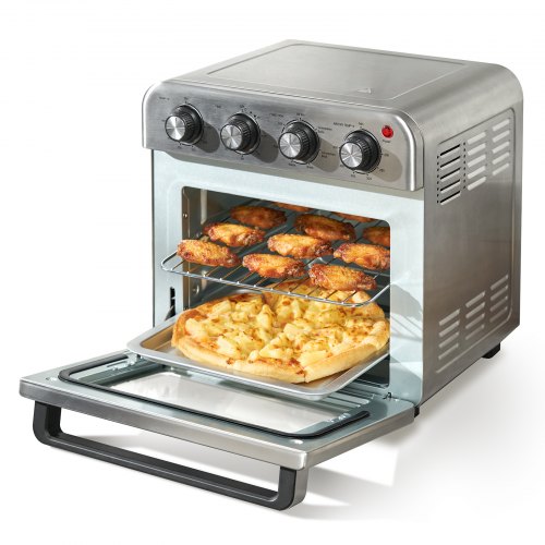VEVOR 12-IN-1 Air Fryer Toaster Oven, 25L Convection Oven, 1700W Stainless  Steel Toaster Ovens Countertop Combo with Grill, Pizza Pan, Gloves, 12  Slices Toast, …