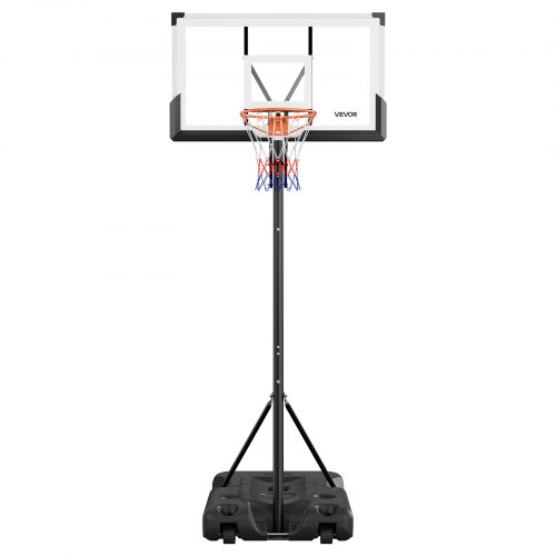 

VEVOR Portable Basketball Stand, 10 ft Height Adjustment Basketball Hoop & Goal, Portable Basketballs Hoop with 54 inch PC Backboard & Wheels for Kids, Teens, Adults in Driveways, Pools, Schools