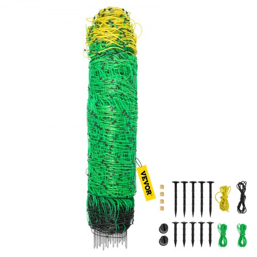 VEVOR Electric Netting Fence Kit Sheep Fencing 42.5"H x 164'L with Posts Spikes