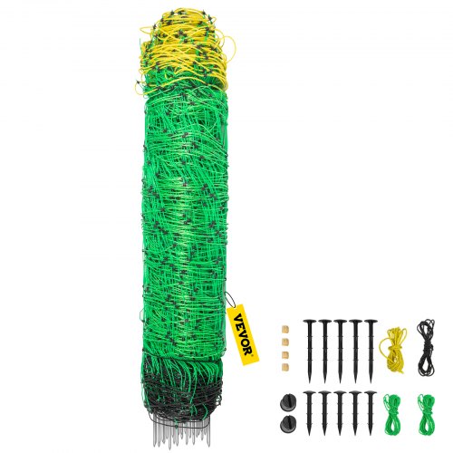 VEVOR Electric Netting Fence Kit Sheep Fencing 49.6"H x 164'L with Posts Spikes