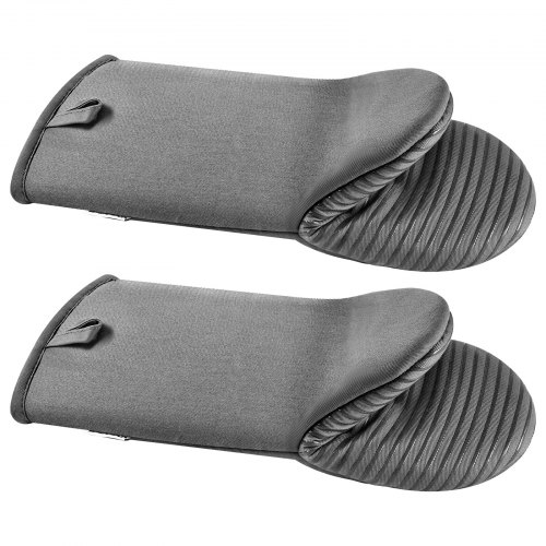 VEVOR Oven Mitts with Silicone Grip 500℉ Heat-Resistant Kitchen Oven Mitts 2 Pcs