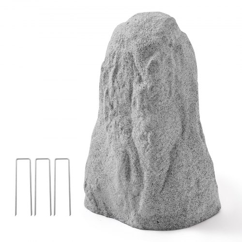 VEVOR Faux Rock Cover, Outdoor Fake Rock Well Pump Cover, Realistic Natural Texture, Lightweight & Weather-Resistant Polyresin Artificial Boulder for Landscaping Garden Yard Décor, Grey, Medium Size
