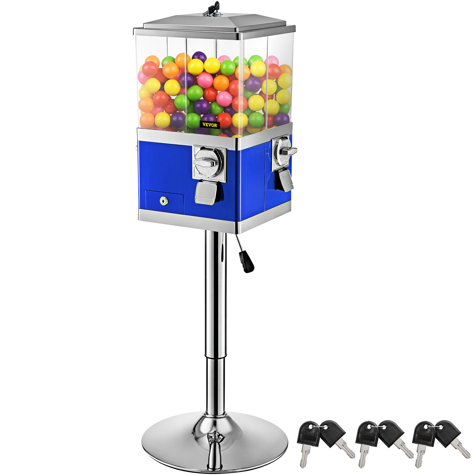 Vevor Gumball Machine Vintage Candy Dispenser With Iron Stand 41-50" Tall Blue от Vevor Many GEOs
