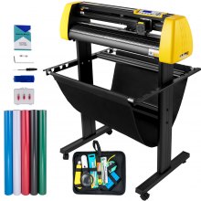 VEVOR Vinyl Cutter Machine, 28 in / 720 mm Max Paper Feed Cutting Plotter, Automatic Camera Contour Cutting LCD Screen Printer w/Stand Adjustable Force and Speed for Sign Making Plotter Cutter