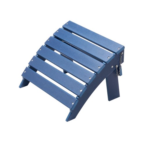 

Adirondack Ottoman 15.7L x 18.9W x 13H Inch HDPE Folding Patio Footrest Blue