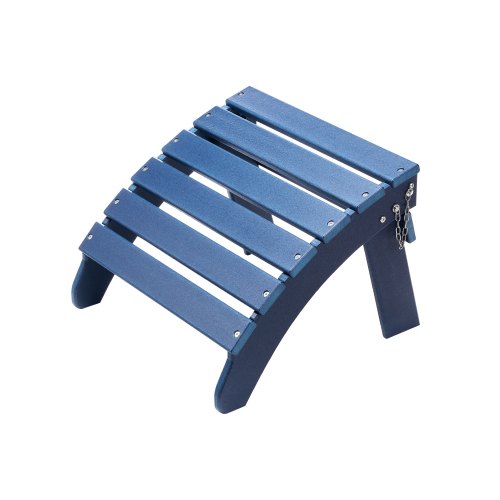 

Adirondack Ottoman 18.7L x 18.9W x 13.8H Inch HDPE Folding Patio Footrest Blue