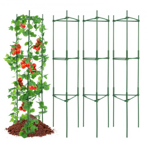 

VEVOR 4 Packs Tomato Cages for Garden 63" Tomato Plant Stakes Support Cage