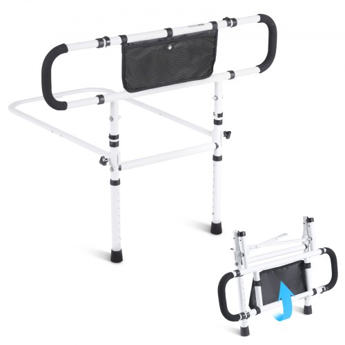 Vevor Bed Rails For Elderly Adults, 180° Foldable Bed Assist Rails For Seniors, 450LBS Loading Bed Side Rails Bed Cane With 4-Level Adjustable Handle,-image