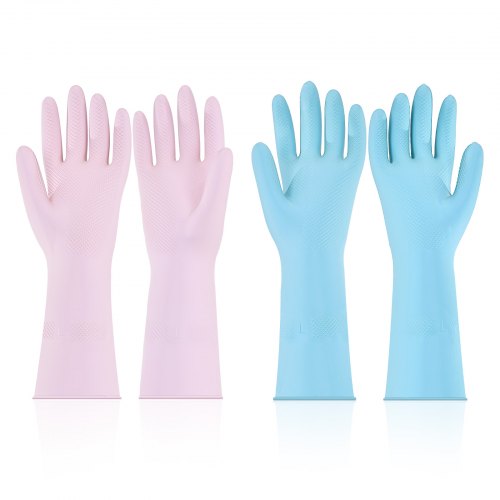 

Reusable Cleaning Gloves 2 Pairs Household Dishwashing Gloves Non-Slip Large