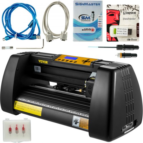 VEVOR Vinyl Cutter Plotter Machine 14in Signmaster Software Sign Making Machine 375mm Paper Feed Vinyl Cutter Plotter with Stand (14in/375mm)