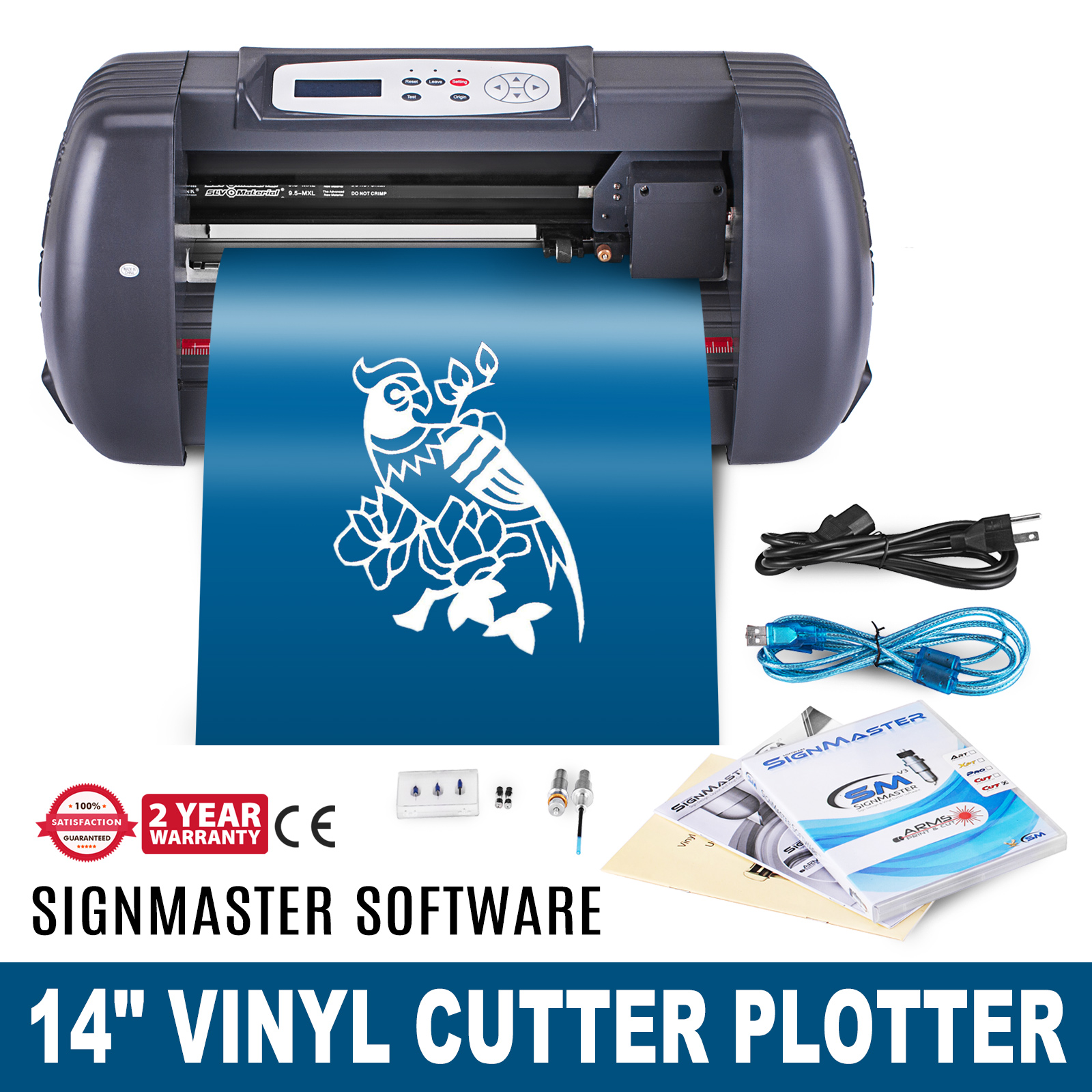 14 Inch Vinyl Cutter Machine Vinly Sign Cutting Plotter Starter Bundle Kit Software от Vevor Many GEOs