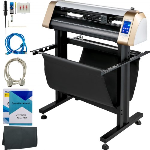 

VEVOR Vinyl Cutter Machine, 720mm Cutting Plotter, Automatic Camera Contour Cutting 28” Plotter Printer with Touch Screen & Servo Motor Vinyl Cutting Machine Adjustable Force and Speed for Sign Making