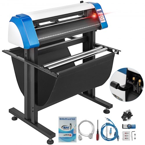 

28-Inch Automatic Contour Vinyl Cutter Plotter Force & Speed Adjustable Sign Cutting With Floor Stand & Signmaster Software