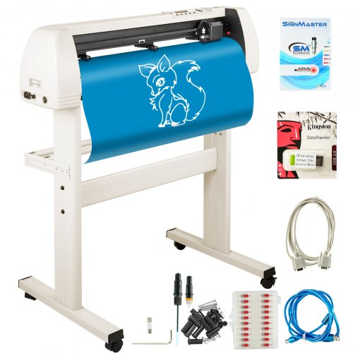 

VEVOR Vinyl Cutter 870mm Vinyl Cutter Machine Maximum Paper Feed 34inch White Vinyl Plotter Cutter Machine Vinyl Plotter with Sturdy Floor Stand Adjustable Force and Speed for Sign Making