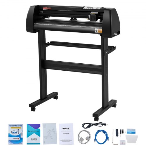 

VEVOR Vinyl Cutter Machine, 28in / 720mm, LED Plotter Printer, Precise Manual Positioning, Softwares Support MAC and Windows Systems, Adjustable Force and Speed, Floor Stand for Making Sign Label