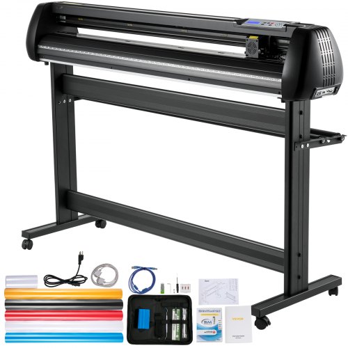 VEVOR Vinyl Cutter, 53inch Vinyl Cutter Plotter with Stand, Adjustable Speed Force for Sign Making Vinyl Plotter, SignMaster Software Vinyl Tape Tools Vinyl Printer Available with COM/USB/Bluetooth