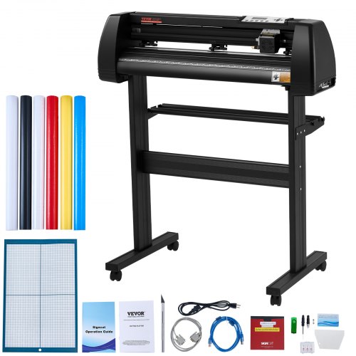 

VEVOR Vinyl Cutter Machine, 28inch Vinyl Plotter, LCD Display Plotter Cutter, Adjustable Double-Spring Pinch Rollers Sign Cutting Plotter, Plotter with Signmaster Software for Design and Cut