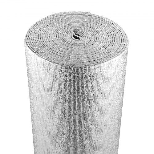 

VEVOR Double Reflective Insulation Roll Foam Core Radiant Barrier 300 x 24 Inch/ 7.62 x 0.6M