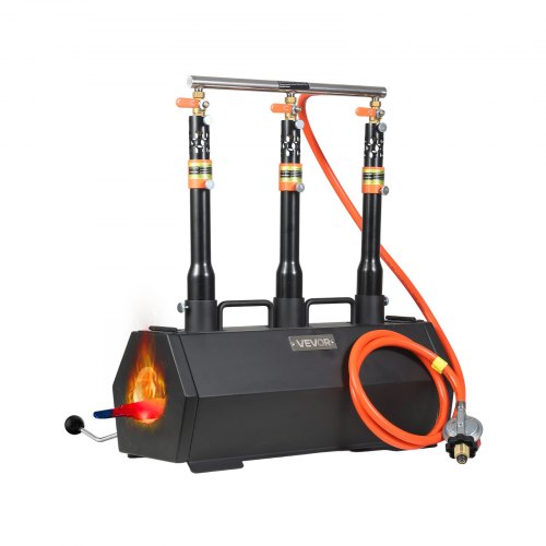 VEVOR Portable Propane Forge, 3 Burners, 1427℃ Tool and Knife Making Blacksmithing Farrier Forge, Large Capacity Hexagon, Cold-Rolled Steel Gas Forging Tools and Equipment, Use for Metal Forging