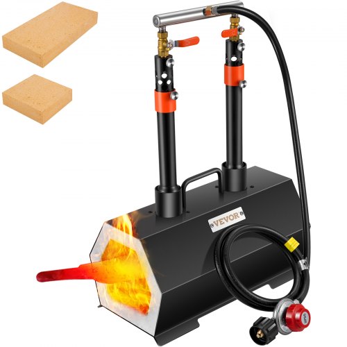 

VEVOR Propane Forge Portable, Double Burner Tool and Knife Making, Large Capacity Blacksmith Farrier Forges, Mini Furnace Blacksmithing, Gas Forging Tools and Equipment, Complete Kit